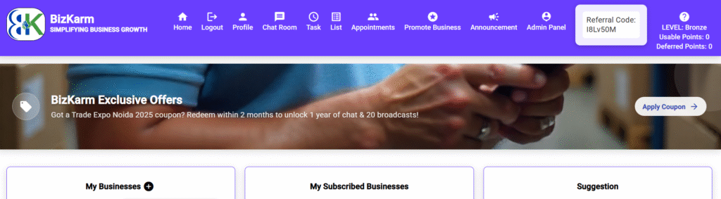 BizKarm Dashboard Title